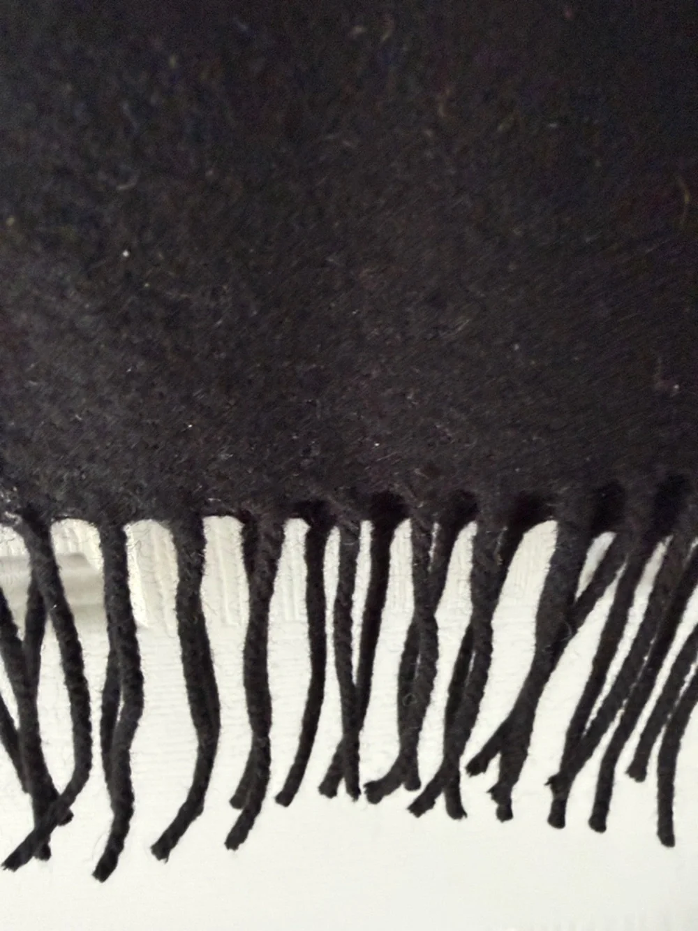 Jos. A. Bank 100% Cashmere Black Fringe Scarf - Classic Luxury